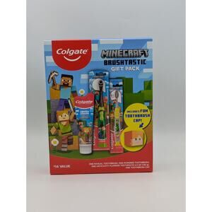 Colgate Minecraft Brush Tastic 3 Piece Gift Pack W/Electric Toothbrush New